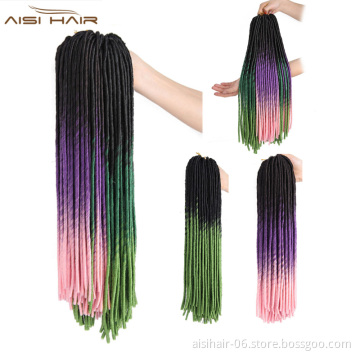 Synthetic Ombre Three Tone Color Dreadlocks Braid Hair Long Hair Extensions Braiding Heat Resistant Fiber